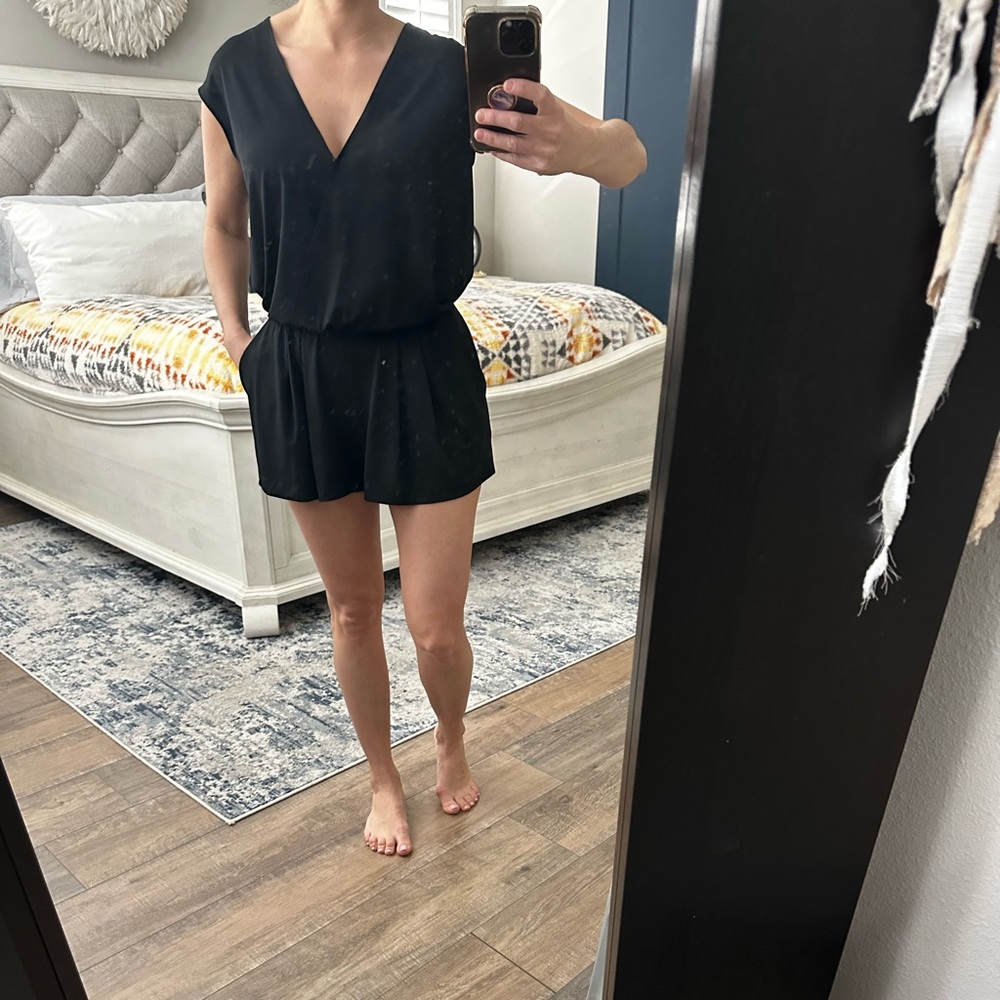 Black short romper